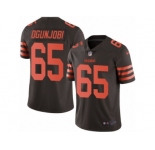 Men's Nike Cleveland Browns #65 Larry Ogunjobi Limited Brown Rush NFL Jersey