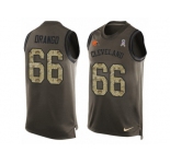 Men's Nike Cleveland Browns #66 Spencer Drango Limited Green Salute to Service Tank Top NFL Jersey