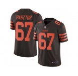 Men's Nike Cleveland Browns #67 Austin Pasztor Limited Brown Rush NFL Jersey