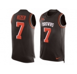 Men's Nike Cleveland Browns #7 DeShone Kizer Limited Brown Player Name & Number Tank Top NFL Jersey