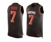 Men's Nike Cleveland Browns #7 DeShone Kizer Limited Brown Player Name & Number Tank Top NFL Jersey