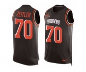Men's Nike Cleveland Browns #70 Kevin Zeitler Limited Brown Player Name & Number Tank Top NFL Jersey