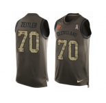 Men's Nike Cleveland Browns #70 Kevin Zeitler Limited Green Salute to Service Tank Top NFL Jersey
