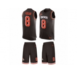 Men's Nike Cleveland Browns #8 Kevin Hogan Limited Brown Tank Top Suit NFL Jersey
