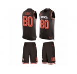 Men's Nike Cleveland Browns #80 Ricardo Louis Limited Brown Tank Top Suit NFL Jersey