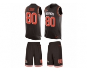 Men's Nike Cleveland Browns #80 Ricardo Louis Limited Brown Tank Top Suit NFL Jersey
