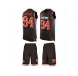 Men's Nike Cleveland Browns #94 Carl Nassib Limited Brown Tank Top Suit NFL Jersey