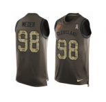 Men's Nike Cleveland Browns #98 Jamie Meder Limited Green Salute to Service Tank Top NFL Jersey
