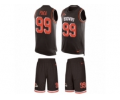 Men's Nike Cleveland Browns #99 Stephen Paea Limited Brown Tank Top Suit NFL Jersey