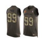 Men's Nike Cleveland Browns #99 Stephen Paea Limited Green Salute to Service Tank Top NFL Jersey