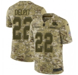 Nike Browns #22 Grant Delpit Camo Men's Stitched NFL Limited 2018 Salute To Service Jersey