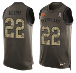 Nike Browns #22 Grant Delpit Green Men's Stitched NFL Limited Salute To Service Tank Top Jersey