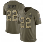 Nike Browns #22 Grant Delpit Olive Camo Men's Stitched NFL Limited 2017 Salute To Service Jersey