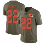 Nike Browns #22 Grant Delpit Olive Men's Stitched NFL Limited 2017 Salute To Service Jersey