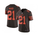 Nike Cleveland Browns #21 Denzel Ward Brown Men Stitched NFL Limited Rush Jersey