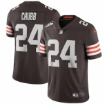 Nike Cleveland Browns #24 Nick Chubb Men's Brown 2020 Vapor Limited Jersey
