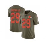 Nike Cleveland Browns #29 Duke Johnson Jr Olive Men Stitched NFL Limited 2017 Salute To Service Jersey
