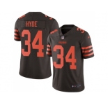 Nike Cleveland Browns #34 Carlos Hyde Brown Men Stitched NFL Limited Rush Jersey