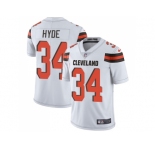 Nike Cleveland Browns #34 Carlos Hyde White Men Stitched NFL Vapor Untouchable Limited Jersey