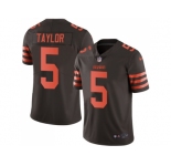 Nike Cleveland Browns #5 Tyrod Taylor Brown Men Stitched NFL Limited Rush Jersey
