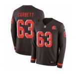 Nike Cleveland Browns #63 Austin Corbett Limited Brown Therma Long Sleeve NFL Jersey
