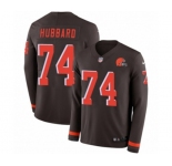 Nike Cleveland Browns #74 Chris Hubbard Limited Brown Therma Long Sleeve NFL Jersey