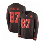 Nike Cleveland Browns #87 Seth DeValve Limited Brown Therma Long Sleeve NFL Jersey