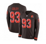 Nike Cleveland Browns #93 Trevon Coley Limited Brown Therma Long Sleeve NFL Jersey