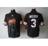 nike nfl jerseys cleveland browns #3 weeden brown[helmet tri-blend limited]