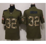 nike nfl jerseys cleveland browns #32 brown army green[nike Limited Salute To Service]