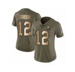 Women Nike Cleveland Browns #12 Josh Gordon Limited Olive Gold 2017 Salute to Service NFL Jersey