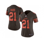 Women Nike Cleveland Browns #21 Denzel Ward Brown Stitched NFL Limited Rush Jersey