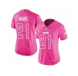 Women Nike Cleveland Browns #21 Denzel Ward Pink Stitched NFL Limited Rush Fashion Jersey