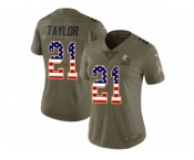 Women Nike Cleveland Browns #21 Jamar Taylor Limited Olive USA Flag 2017 Salute to Service NFL Jersey