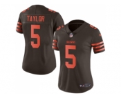 Women Nike Cleveland Browns #5 Tyrod Taylor Brown Stitched NFL Limited Rush Jersey