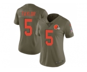 Women Nike Cleveland Browns #5 Tyrod Taylor Olive Stitched NFL Limited 2017 Salute to Service Jersey