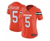 Women Nike Cleveland Browns #5 Tyrod Taylor Orange Alternate Stitched NFL Vapor Untouchable Limited Jersey