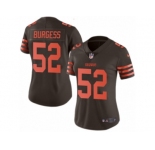 Women Nike Cleveland Browns #52 James Burgess Limited Brown Rush Vapor Untouchable NFL Jersey