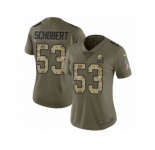 Women Nike Cleveland Browns #53 Joe Schobert Limited Olive Camo 2017 Salute to Service NFL Jersey