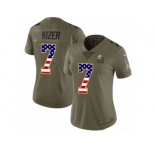 Women Nike Cleveland Browns #7 DeShone Kizer Limited Olive USA Flag 2017 Salute to Service NFL Jersey