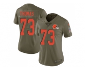 Women Nike Cleveland Browns #73 Joe Thomas Olive Stitched NFL Limited 2017 Salute to Service Jersey