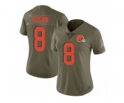 Women Nike Cleveland Browns #8 Kevin Hogan Limited Olive 2017 Salute to Service NFL Jersey