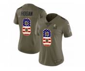 Women Nike Cleveland Browns #8 Kevin Hogan Limited Olive USA Flag 2017 Salute to Service NFL Jersey