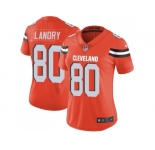Women Nike Cleveland Browns #80 Jarvis Landry Orange Alternate Stitched NFL Vapor Untouchable Limited Jersey