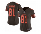 Women Nike Cleveland Browns #81 Rashard Higgins Limited Brown Rush Vapor Untouchable NFL Jersey