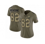 Women Nike Cleveland Browns #82 Ozzie Newsome Limited Olive Camo 2017 Salute to Service NFL Jersey