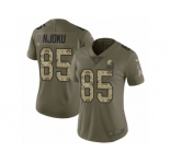 Women Nike Cleveland Browns #85 David Njoku Limited Olive Camo 2017 Salute to Service NFL Jersey