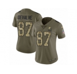 Women Nike Cleveland Browns #87 Seth DeValve Limited Olive Camo 2017 Salute to Service NFL Jersey