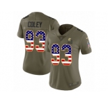 Women Nike Cleveland Browns #93 Trevon Coley Limited Olive USA Flag 2017 Salute to Service NFL Jersey