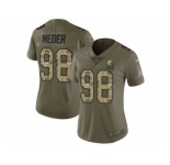 Women Nike Cleveland Browns #98 Jamie Meder Limited Olive Camo 2017 Salute to Service NFL Jersey